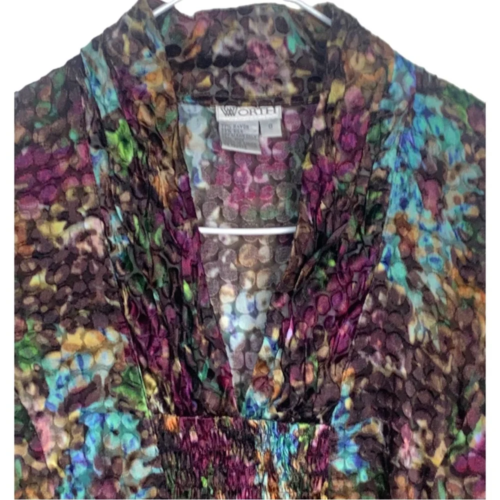Worth silk blend textured burnout  blouse Sz 8‎